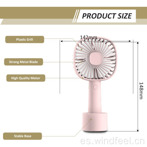 Ventilador de mesa USB de 4 pulgadas ventilador de escritorio recargable portátil ABS plástico de escritorio pequeño 5v 1A ventilador de escritorio con soporte de circulación de aire